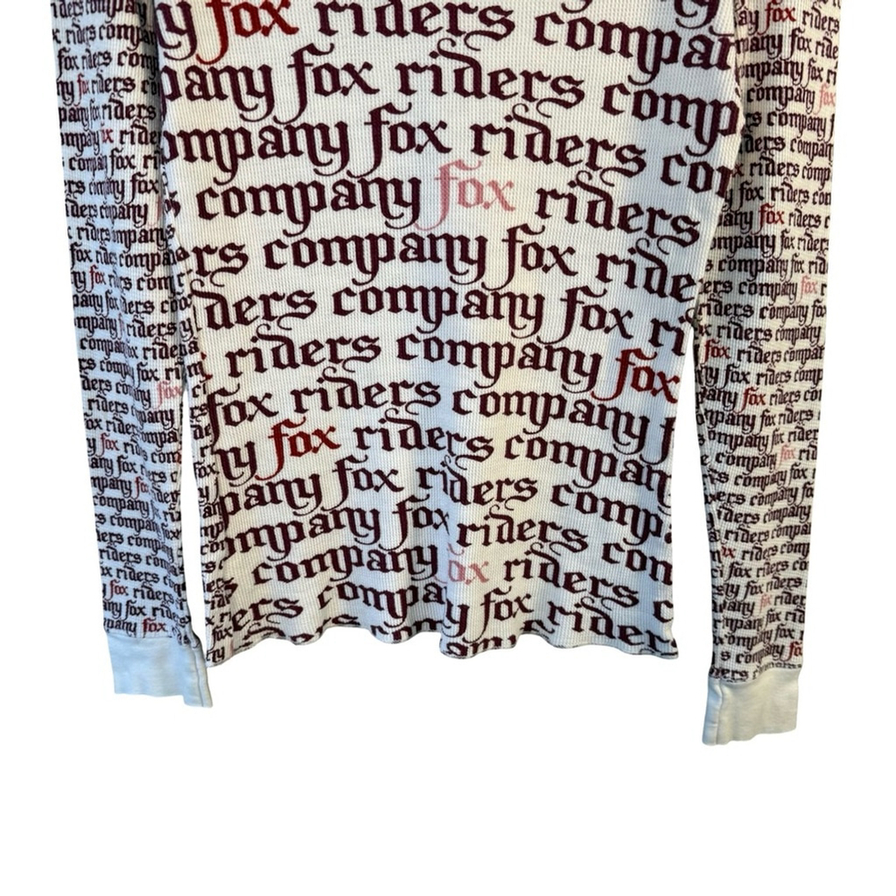 Fox Riders Y2K White and Red Logo Long Sleeve Tee Size S Vintage Moto Grunge - Picture 15 of 15